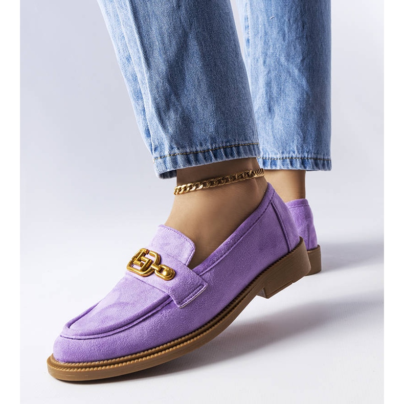 Mocassins élégants mauves avec ornement Ouellet violet 1