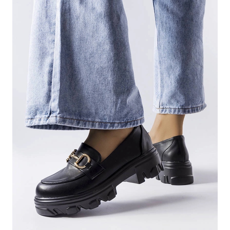 Richelieus noirs à boucle Mason le noir 1