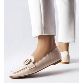 Mocassins beiges à boucle Poissonnier 1