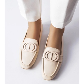Mocassins beiges à boucle Poissonnier 2