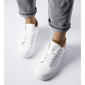 Baskets blanches et beiges avec gaufrage de Dreux 2