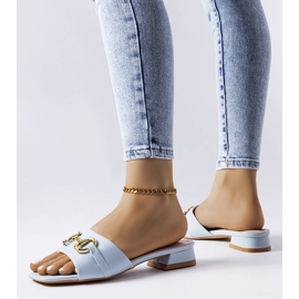 Sandales à talon chaîne bleue Chabot 1