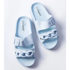 Claquettes en caoutchouc bleu Étoile 2