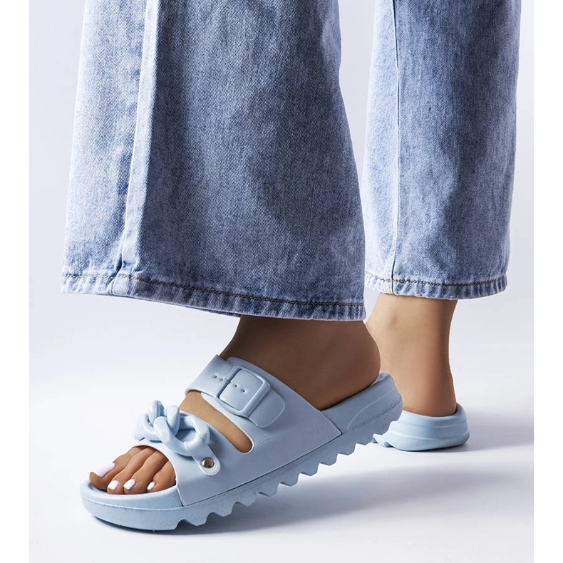 Claquettes en caoutchouc bleu Étoile 1