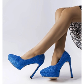 Escarpins à paillettes bleues de Proulx 2