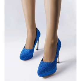 Escarpins à paillettes bleues de Proulx 1