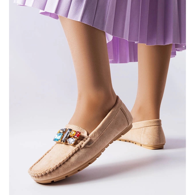 Mocassins beiges avec semelle intérieure en cuir Bertrand 1