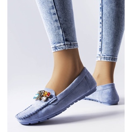 Mocassins bleus à semelle intérieure en cuir Bertrand 1