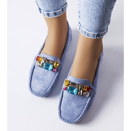 Mocassins bleus à semelle intérieure en cuir Bertrand 2