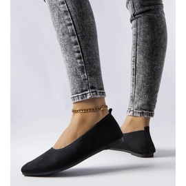 Ballerines en tissu noir Drouin 1