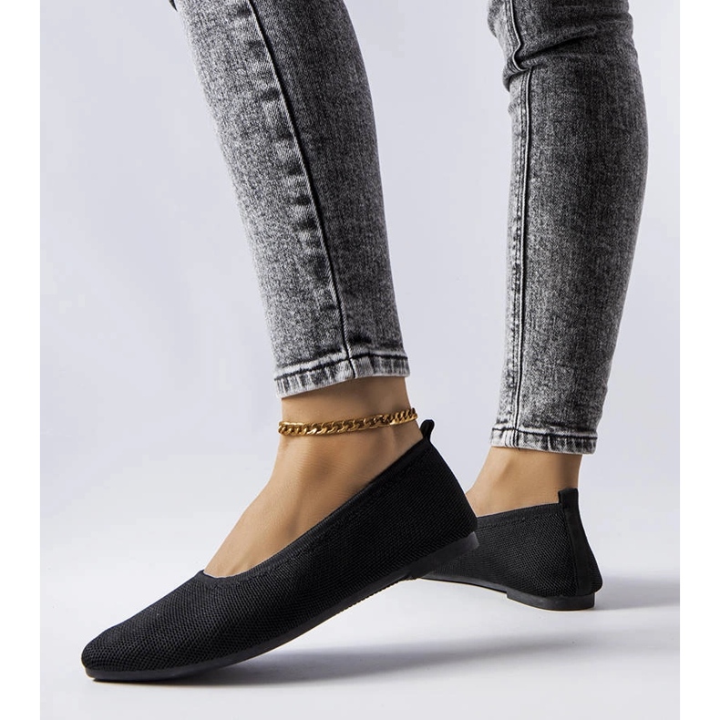 Ballerines en tissu noir Drouin 1