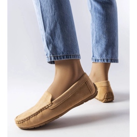 Mocassins beiges avec semelle Souplet en cuir 1