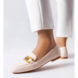 Mocassins beiges à boucle Rousseau 1
