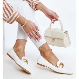 Mocassins à boucle blanc Rousseau blanche 1