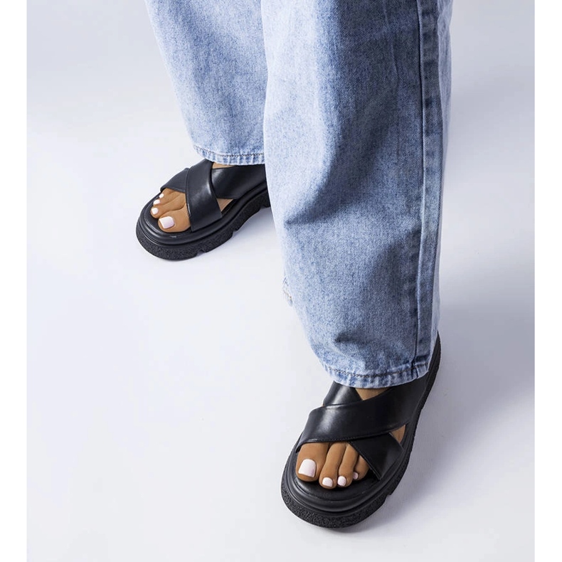 Sandales à plateforme noires Oakway le noir 1