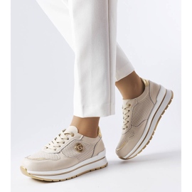 Chaussures en cuir ajouré beige Talbot 2