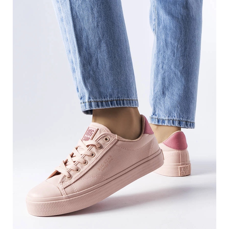 Baskets en tissu rose de Big Star LL274095 1