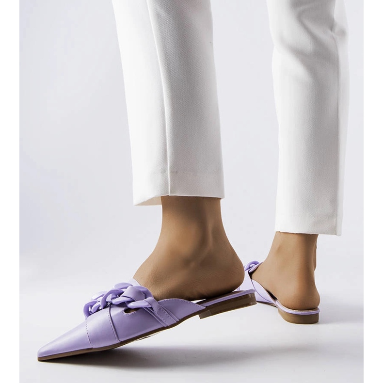 Claquettes chaîne violettes Patenaude 1