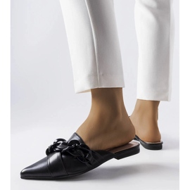 Sandales élégantes noires avec chaîne Patenaude le noir 2