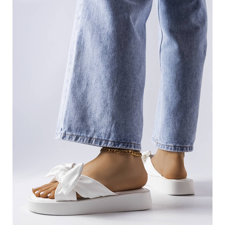 Sandales à plateforme blanches avec nœud Edvard 1