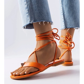 Sandales à lacets orange Marleau 1
