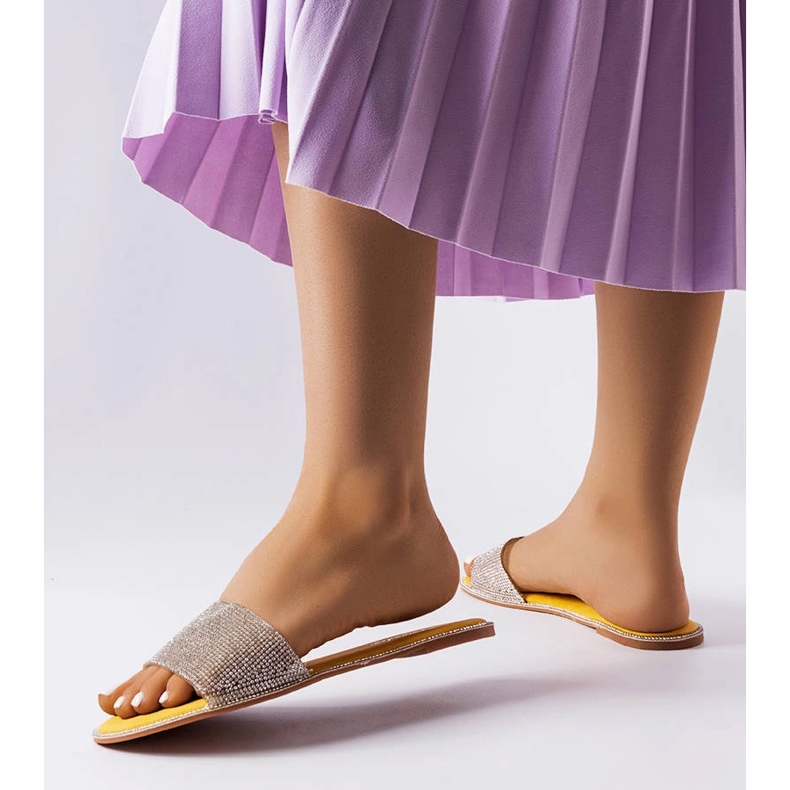 Passants jaunes ornés de strass Guilmette 2