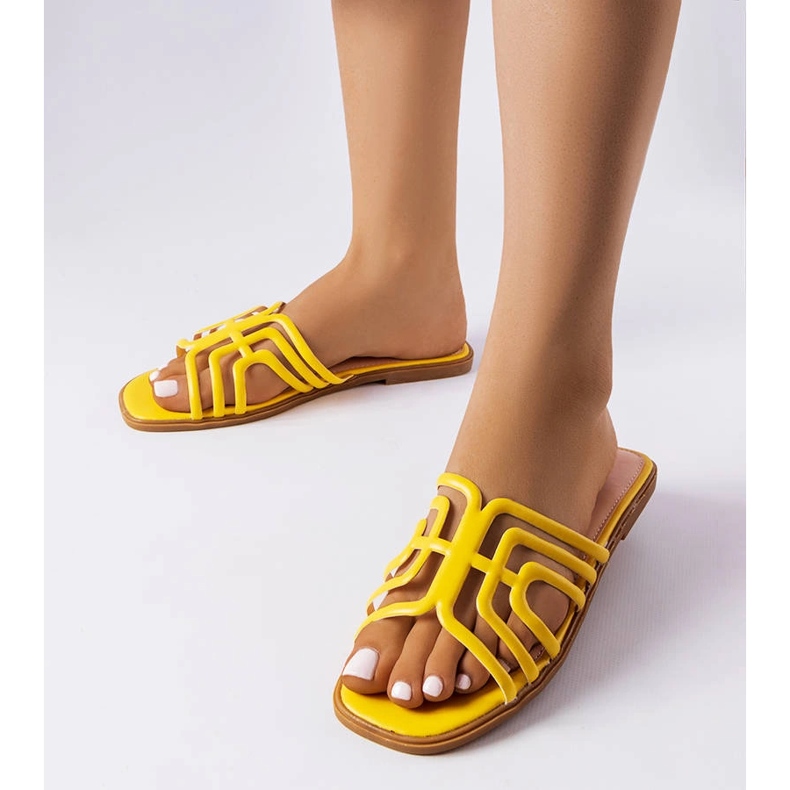 Chaussons Gandy jaunes femme 1