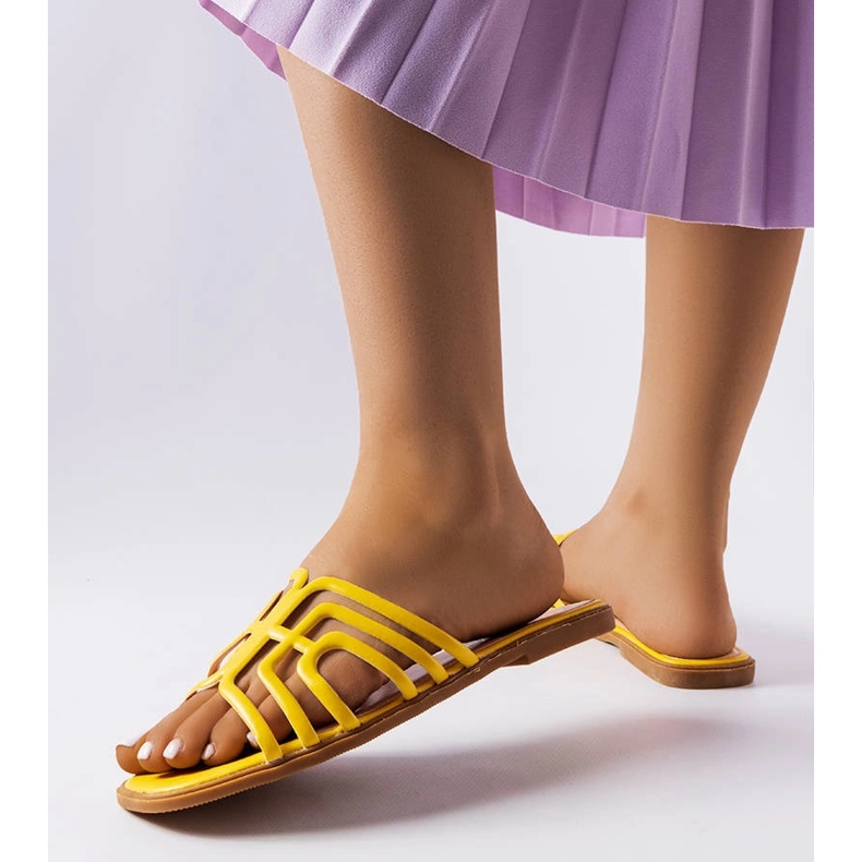 Chaussons Gandy jaunes femme 2