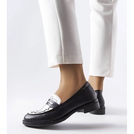Mocassins noirs avec empiècement blanc Galboun le noir 1