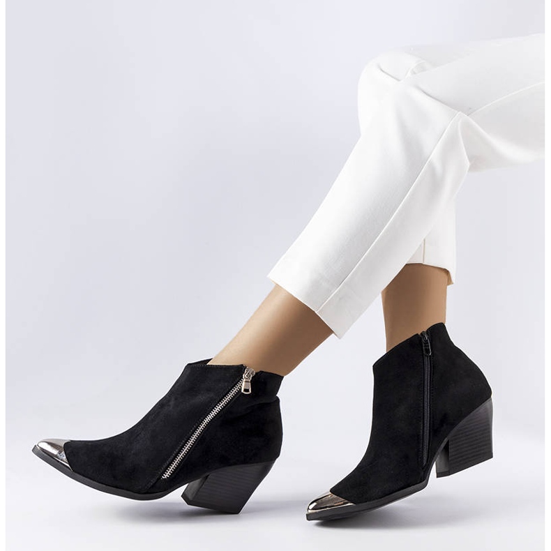 Santiags noires à bout métallique de Vergne 1