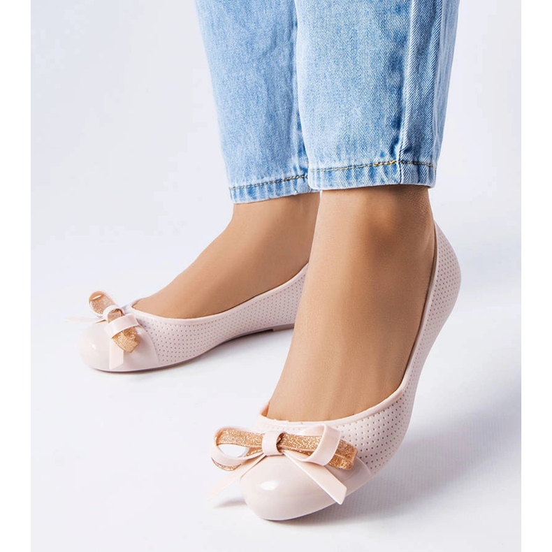 Ballerines beiges ornées d'un noeud Harlingen 1