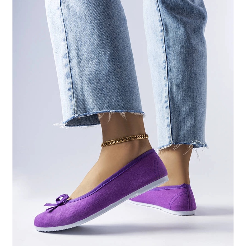 Ballerines en tissu mauve Gendron violet 1