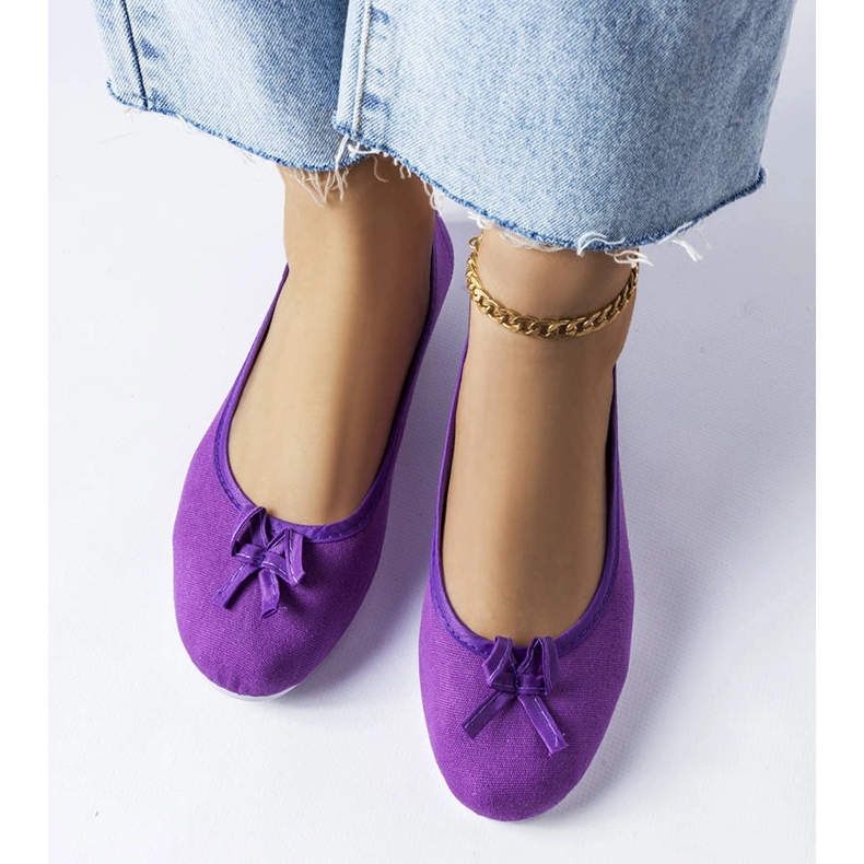 Ballerines en tissu mauve Gendron violet 2