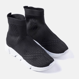 Baskets noires à tige chaussette d'Olot le noir 1