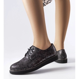 Chaussures noires en brocart scintillant de Cemetery le noir 1