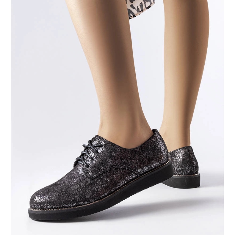 Chaussures noires en brocart scintillant de Cemetery 1