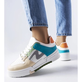 Chaussures à plateforme beiges et bleues Harter 1 Chaussures à plateforme beiges et bleues Harter 1