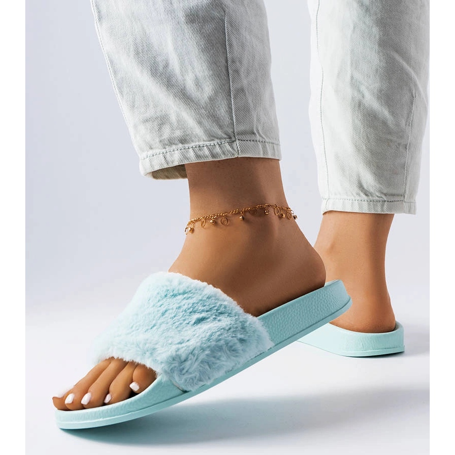 Chaussures Claquette Avec De La Fourrure Claquettes À Lanière En