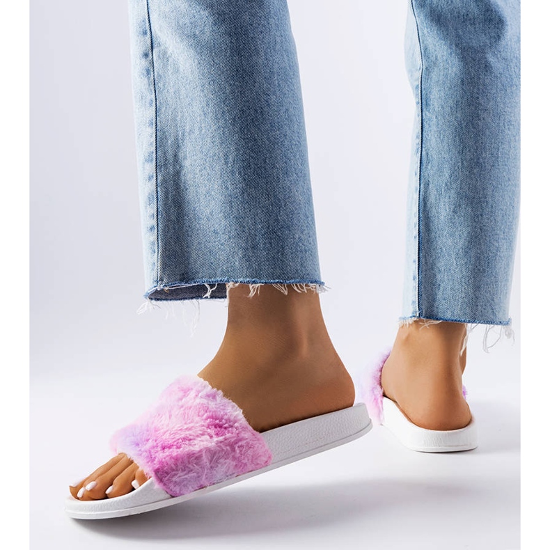 Claquettes colorées avec fourrure de Raffaele multicolore 2