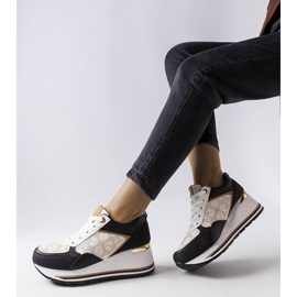 Baskets compensées noires Pouliotte le noir 1