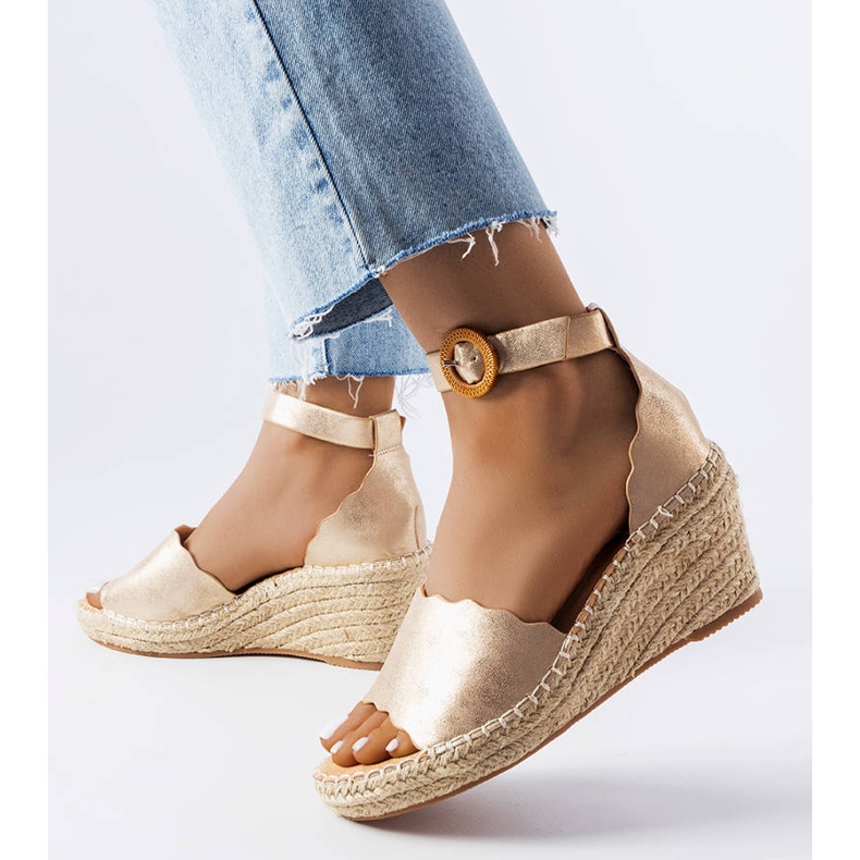 Evento Espadrilles compensées dorées Turcotte 2