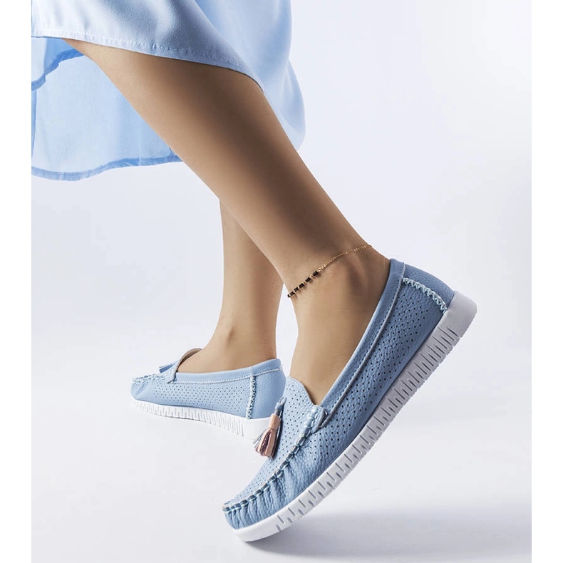 Mocassins en cuir bleu Maryville 1 Mocassins en cuir bleu Maryville 1