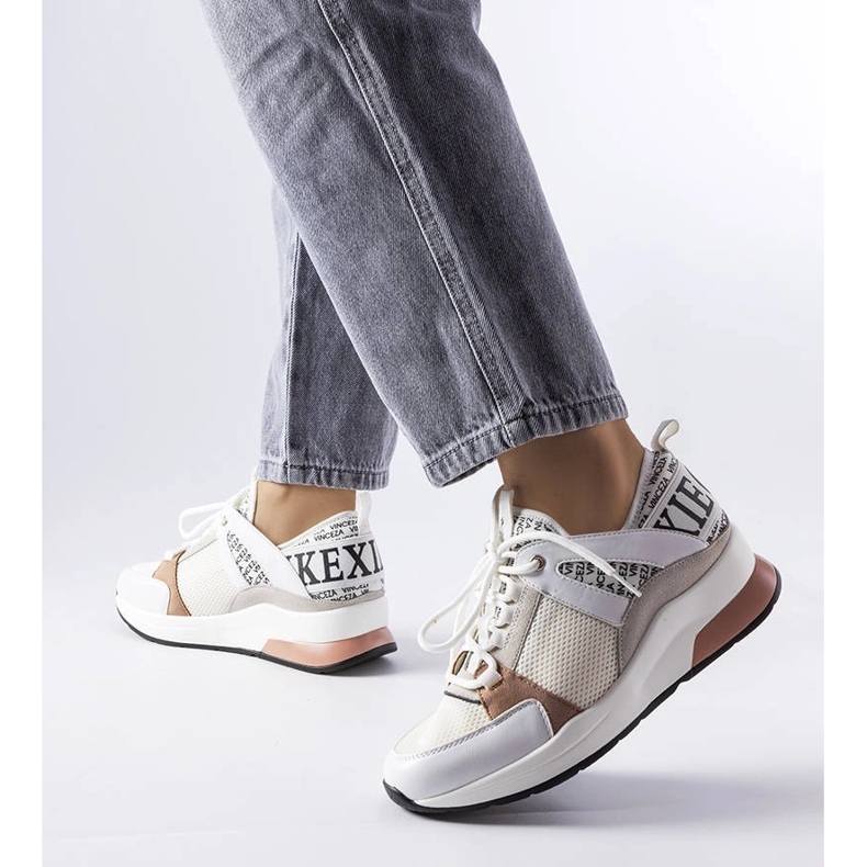 Venezia Baskets blanches et roses Vincez 1