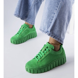 Escarpins en daim vert Karino 1