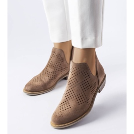 BM Boots en cuir ajouré marron Karino brun 1 BM Boots en cuir ajouré marron Karino brun 1