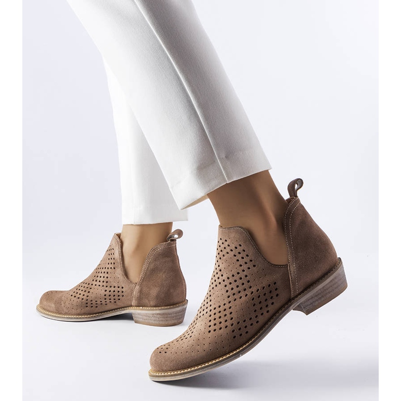 BM Boots en cuir ajouré marron Karino brun 2 BM Boots en cuir ajouré marron Karino brun 2