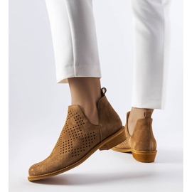 Boots en cuir ajouré caramel Karino brun 1 Boots en cuir ajouré caramel Karino brun 1