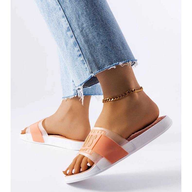 Babouches en caoutchouc beige de Paris 1