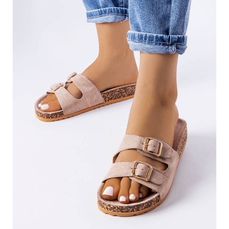 Mules marron à semelles de liège de Cincinna brun 1