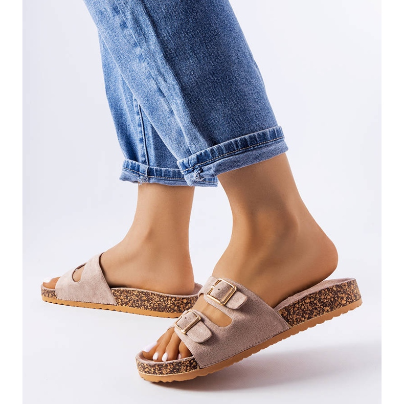 Mules marron à semelles de liège de Cincinna brun 2